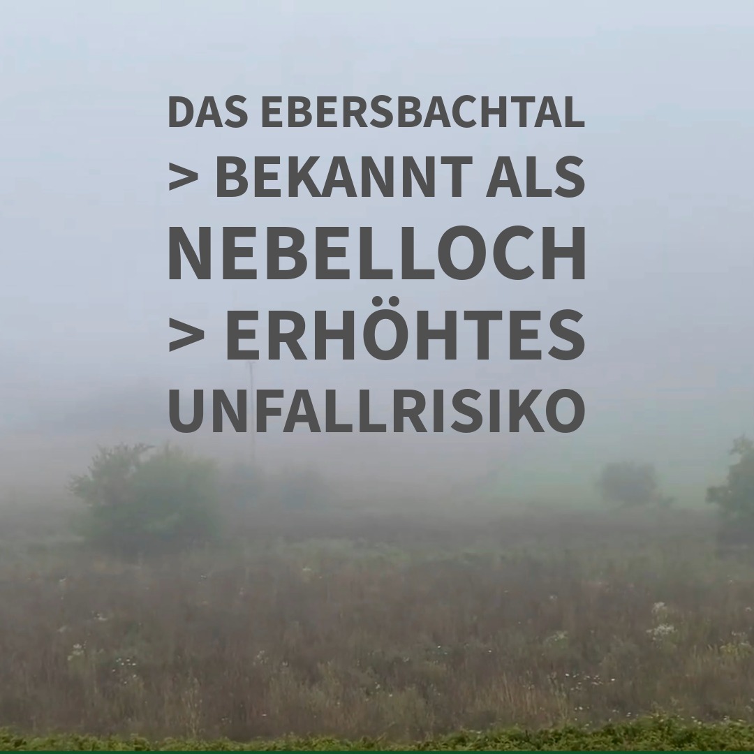 Nebel im Ebersbachtal bei Neunkirchen am Brand, dem geplanten Trassenbereich der Westumgehung.