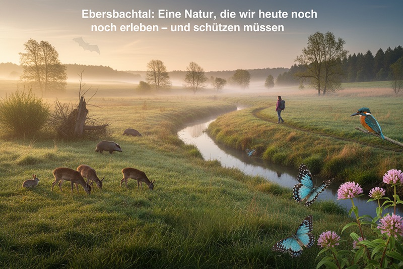 Blick ins Ebersbachtal mit den bedrohten Tieren