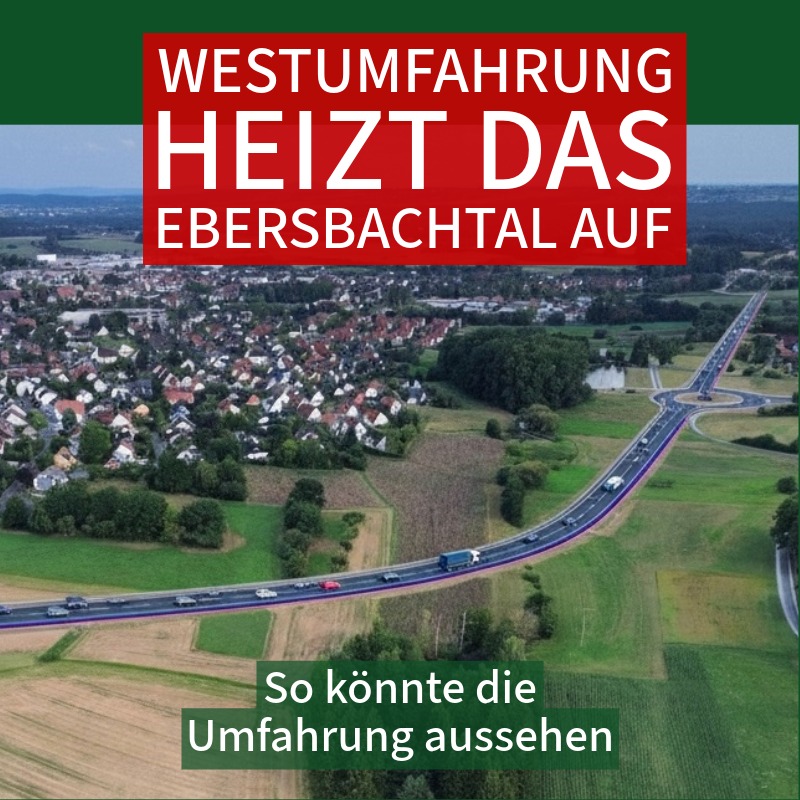 In die Drohnenaufnahme wurde die Umfahrung eingefügt